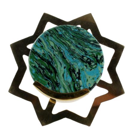 Green Texture Stone Brass Cabinet knob